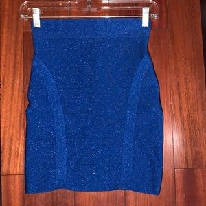 BEBE BLUE BANDAGE SKIRT